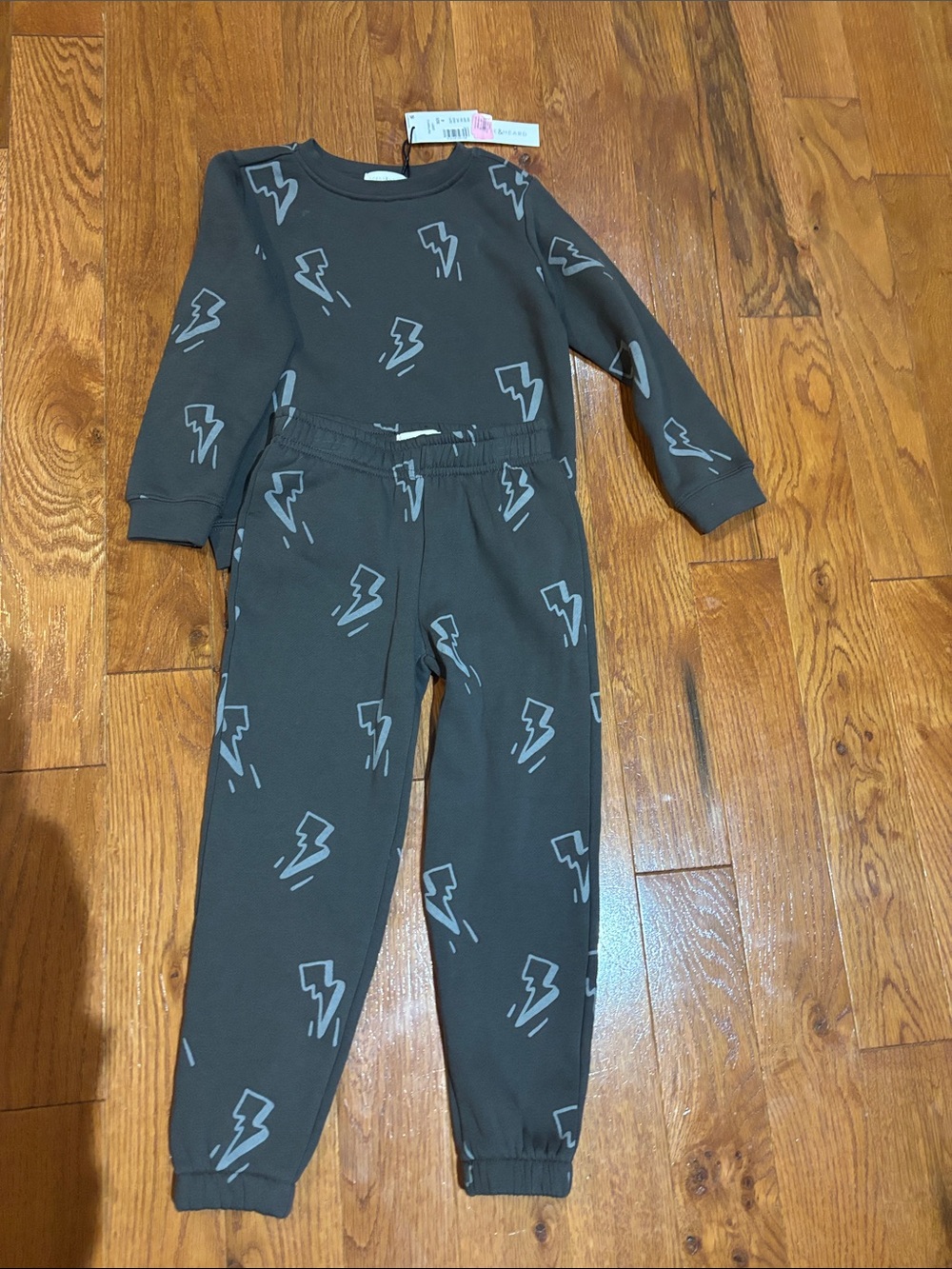 Kids Lightning Bolt One-Piece Set - Gray